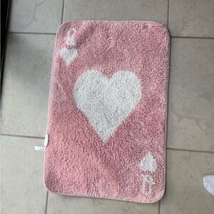 Urban Outfitters Pink and white playing card bath mat
